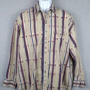 Wrangler Shirt Men's X-Long Tails Size 17 1/2 X 35 Tan Long Sleeve Western Vtg